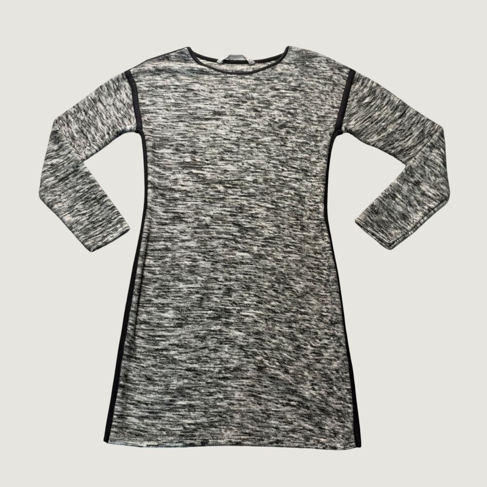 Athleta Space Dye Knit Tunic Dress S Athletic Casual Cotton Blend Gray Black